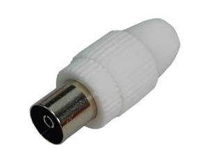 Presa coassiale tv - ø mm.9,5 32020 - innesto femmina, colore bianco