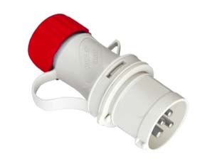 Spina industriale volante rossa 3p+t cee ip44 - 32A colore rosso 70124 - 3 poli + terra 380/415v, in confezione singola FLOW PACK