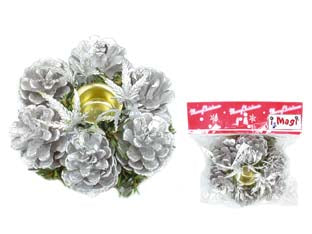 Porta candele a un posto colore argento - ø cm.12