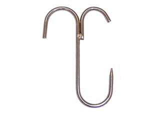 Gancio inox per prosciutto - ø mm.6x160 - con gancio di rinforzo