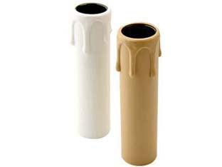 Guscio candela con gocce e14 con portalampada incluso - ø mm.26x65h.- colore bianco - in materiale termoplastico
