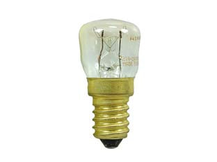 Lampada alogena a pera per forno 300° - 15w - E14 - 2700°K calda - 100 lm - chiara - 220v lampada ad incandescenza a forma di piccola pera, durata media 1.000 ore, speciale per forni, temperatura massima di e...