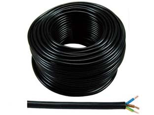 Cavo elettrico multipolare similgomma nero h05vv-f - 3x mmq.2,5 colore nero - cavo elettrico similgomma multipolare tondo, H05VV-F