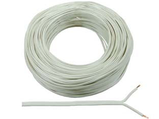 Cavo elettrico bipolare piattina costa stretta bianco - 2x mmq.0,50 colore bianco - cavo elettrico piattina bipolare costa stretta