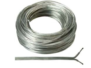 Cavo elettrico bipolare piattina costa stretta argento - 2x mmq.0,50 colore argento - cavo elettrico piattina bipolare costa stretta