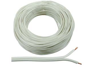 Cavo elettrico bipolare bianco h03vvh2-f - 2x mmq.0,75 colore bianco - cavo elettrico bipolare per elettrodomestici, semicilindrico divisibile, H03VVH2-F
