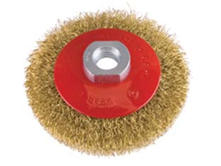 Spazzola circolare conica fili in acciaio - ø mm.90 PG 467.00 - per frullino con foro filettato mm.14MA