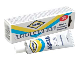 Bostik trasparente - gr.125 in tubetto - adesivo a contatto, incolore universale, elastico, a presa rapida resiste a temperature alte 90°C. ottima resistenza all’acqu...