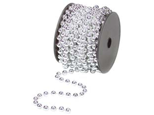 Collana in plastica in bobina colore argento - ø mm.8 lunghezza mt.10