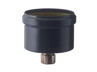Tappo scarico condensa per stufe a pellet nero opaco - ø cm.8, mm.1,2 - con manicotto in ottone