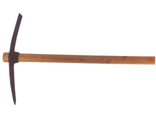 Piccone con manico mod.5016-0 - gr.1500 - in acciaio forgiato punta e penna lucidate