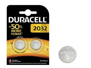 Pila specialistica a pastiglia al litio (2032) - 3v ø mm.20x3,2h. 180 mAh. al litio, in blister da 2 pezzi