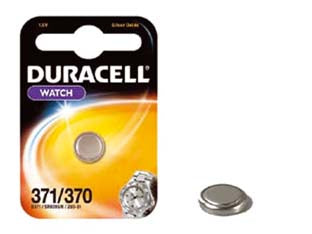 Pila specialistica a pastiglia allossido dargento (371/370) - 1,5v ø mm.9,5x2,1h. 31 mAh. all’ossido d’argento, in blister da 1 pezzo