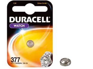 Pila specialistica a pastiglia allossido dargento (377) - 1,5v ø mm.6,8x2,66h. 27 mAh. all’ossido d’argento, in blister da 1 pezzo