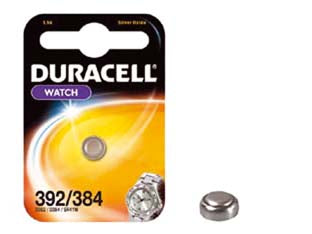 Pila specialistica a pastiglia allossido dargento (392/384) - 1,5v ø mm.7,9x3,6h. 45 mAh. all’ossido d’argento, in blister da 1 pezzo