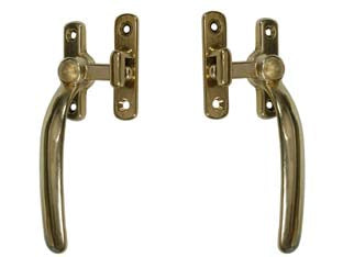 Maniglia a blocco tonda ottone lucido - DX - con incontro