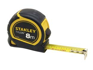 Flessometro in plastica tylon - mt.5 nastro mm.19h. spess. mm.0,14 (1-30-697) - cassa in ABS antiurto, molto compatta, rivestimento completo in gomma antiscivolo, nastro di qualità professionale con vernic...