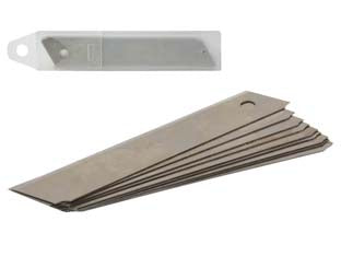 Lame di ricambio per cutter - mm.25 in astuccio da 10 pz. - in acciaio SK5, adatte per tagli su cartongesso