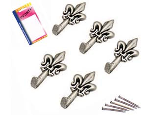 Ganci per quadri giglio argento piccoli in blister - mm.33, in bl.5 pz. - Nessuna Descrizione per questo prodotto