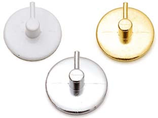 Gancio per bris bris tondo in metallo - colore bianco - gancio adesivo con base e rampino in metallo