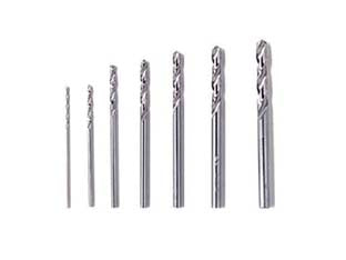 Punte hss in kit pezzi 7 (628) - punte HSS in serie pz. 7 di ø mm.0,8, 1,2, 1,6, 2,0-2,4, 2,8, 3,2