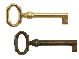 Chiavi per mobili mod.33727 in ottone - mm.27x69 lunghezza gambo mm.42 ottone lucido - innesto femmina