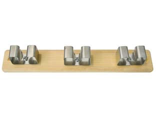 Appendiscopa lux noce con 3 ganci acciaio inox - mm.260x50h. - in legno con ganci in acciaio inox