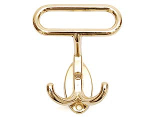 Portabiti leonzio in metallo oro - cm.7x8h. interfori cm.2,5 - in metallo laccato oro