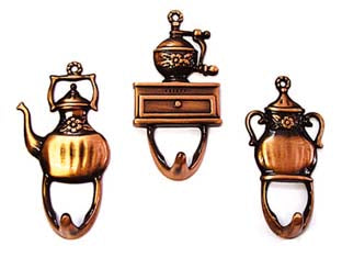 Ganci in metallo adesivi bobby assortiti rame sfumato - mm.40x60h. - in ferro