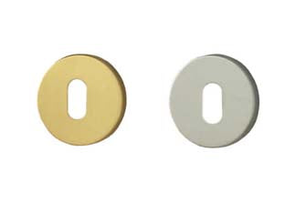 Bocchette per serrature patent in ottone - ø mm.45 foro normale, in ottone cromato satinato - Nessuna Descrizione per questo prodotto