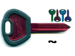 Chiavi simplex per auto citroen peugeot sx6u4 - SX6U4 ultralite rosse - in alluminio, testa con bordo in plastica