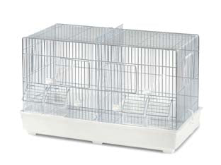 Gabbia per uccelli cova - cm.58x32x37h. - gabbia rettangolare in metallo plastificato con griglia divisoria, base in plastica con griglia di sicurezza che evita in fas...