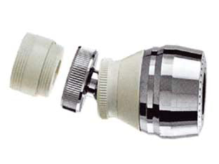 Rompigetto snodato a vite con doccetta - doccetta con snodo e aeratore cromato, attacco filettato 22x1F, riduzione filetto 24x1M, 22x1M