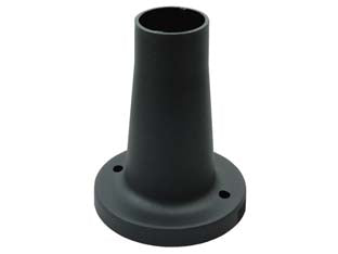 Base portapalo per illuminazione globo - mm.180h. - adatto per globi 200/250/300 con attacco ø mm.60 e per palo ø mm.60, idoneo per montaggio a terra o parete, realizzato in nyl...