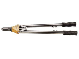 Rivettatrice di potenza art.1740/a - con 5 testine intercambiabili, per rivetti ø mm.3,2-4-4,8-5 in acciaio inox e ø mm.6 in alluminio, verniciata con impugnature...