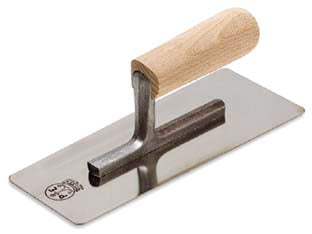 Frattone con angoli arrotondati art.825/i inox - cm.28x12 - in acciaio inox con manico legno