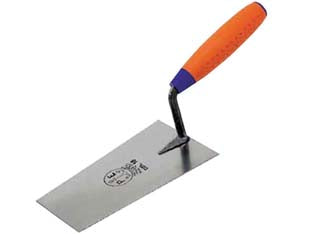 Cazzuola punta quadra art.946/i inox - mm.200 - in acciaio inox, manico gomma SINTESI