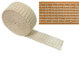 Rete elastica per stagionatura insaccati trama singola - ø mm.110 maglia a 16 quadri - rete alimentare in cotone adatta per salumi, la ricopertura del lattice è fatta con due fili in cotone, composizione: cotone ...