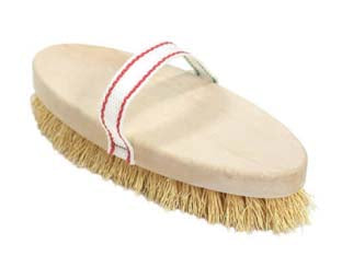 Spazzola bruscone ovale in trebbia naturale - mm.220x95x50h. - ideale per bucato e usi domestici, con laccio per un comodo utilizzo