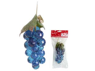 Decoro grappolo blu - in plastica vetrificata cm.14 confezionato in blister da pezzi 1