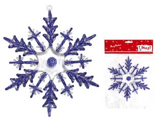 Decoro cristallo blu - in plastica decorata cm.16 colore blu, confezionato in blister da 1 pezzo