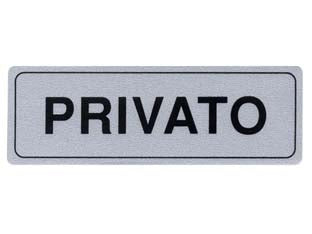 Targhetta adesiva privato - cm.15x5h. - in PVC