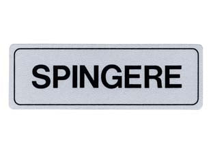 Targhetta adesiva spingere - cm.15x5h. - in PVC