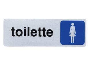 Targhetta adesiva toilette donna - cm.15x5h. - in PVC