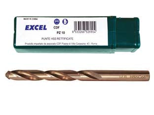 Punte hss rettificate cobalto - ø mm.1 - punte elicoidali HSS-G-CO 5% DIN 338, utilizzo su acciai altamente legati, inox, ghisa, ferro e alluminio