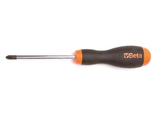 Giravite a croce phillips art.1202 - mm.4,5x120 - lama in acciaio temperto cromato con punta nera, impugnatura bimateriale in polipropilene, duro e resistente di colore aranci...