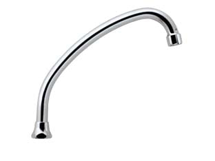 Canna lavello jota in ottone cromato - cm.20x ø mm.18 - canna per lavello a 'JOTA' in ottone cromato, con attacco universale calotta F 3/4'