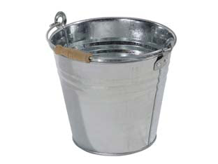 Secchio in lamiera zincata - lt.5 ø cm.23x19h. - struttura in lamiera zincata, manico in acciaio zincato