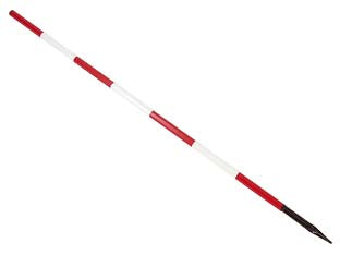 Palina per geometri - ø mm.28 lunghezza cm.160 in ferro ottagonale platificato colore bianco/rosso