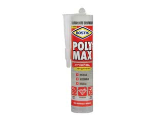 Polymax original express trasparente cristallino in cartuccia - gr.300 in cartuccia - mastice sigillante universale colore trasparente cristallino a base di MS-POLIMER che incolla, assembla e sigilla quasi tutti...